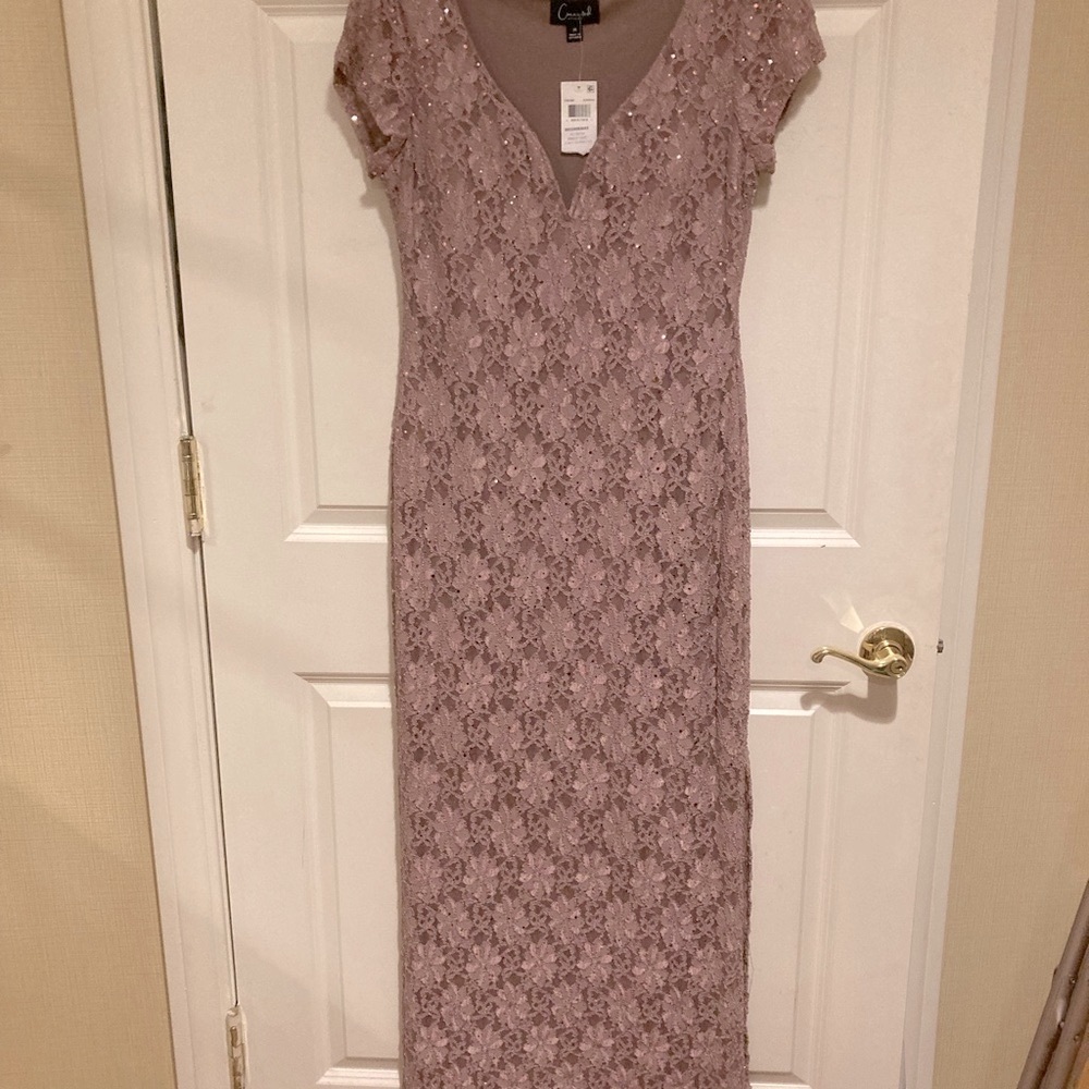 Lace Connected Apparel Long Gown with bonus Matching Fabric